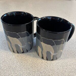 (2/$60) Vintage Otagiri "Tuskers" elephant mug designed by Tom Taylor.